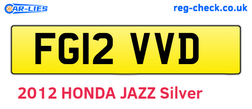 FG12VVD are the vehicle registration plates.