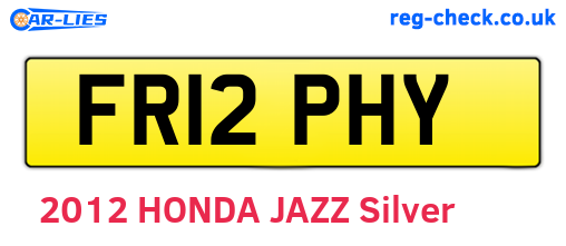 FR12PHY are the vehicle registration plates.