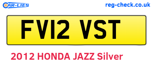 FV12VST are the vehicle registration plates.