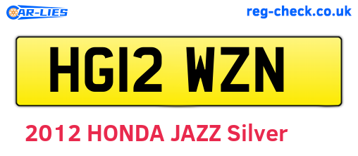 HG12WZN are the vehicle registration plates.