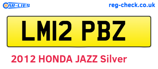 LM12PBZ are the vehicle registration plates.