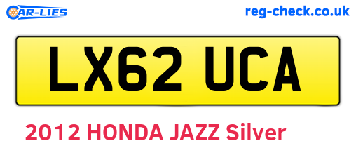 LX62UCA are the vehicle registration plates.