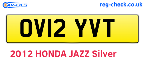 OV12YVT are the vehicle registration plates.