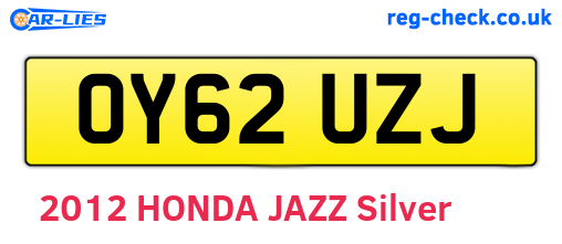 OY62UZJ are the vehicle registration plates.