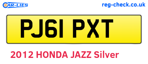 PJ61PXT are the vehicle registration plates.