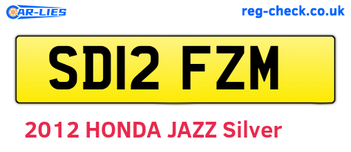 SD12FZM are the vehicle registration plates.