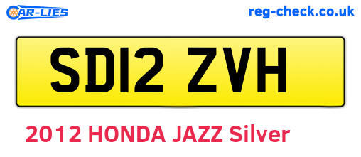 SD12ZVH are the vehicle registration plates.