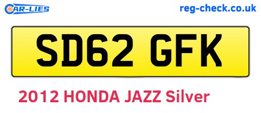 SD62GFK are the vehicle registration plates.