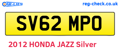 SV62MPO are the vehicle registration plates.