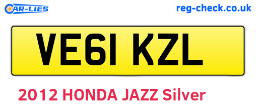 VE61KZL are the vehicle registration plates.
