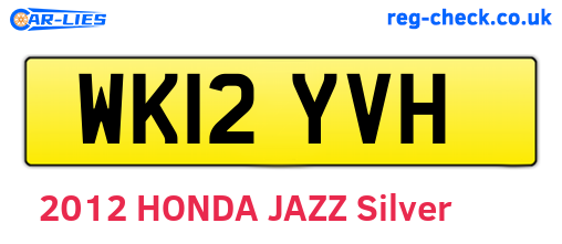 WK12YVH are the vehicle registration plates.