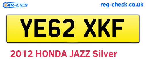 YE62XKF are the vehicle registration plates.