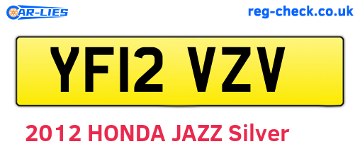 YF12VZV are the vehicle registration plates.