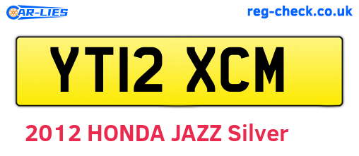 YT12XCM are the vehicle registration plates.