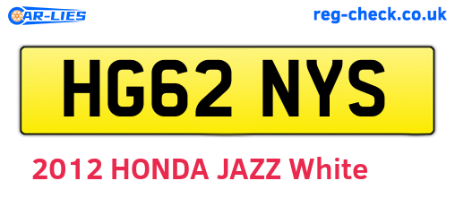 HG62NYS are the vehicle registration plates.