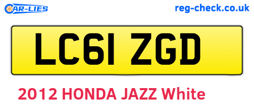 LC61ZGD are the vehicle registration plates.