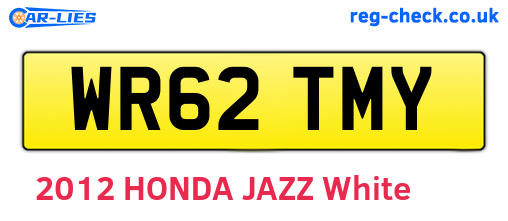 WR62TMY are the vehicle registration plates.