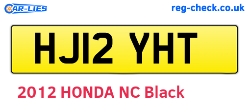 HJ12YHT are the vehicle registration plates.