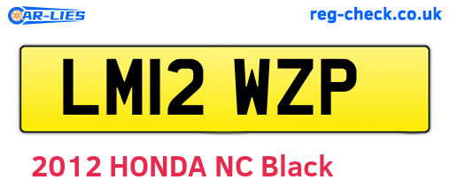 LM12WZP are the vehicle registration plates.