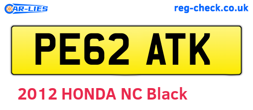 PE62ATK are the vehicle registration plates.
