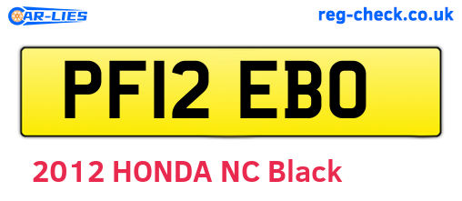 PF12EBO are the vehicle registration plates.