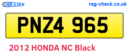 PNZ4965 are the vehicle registration plates.