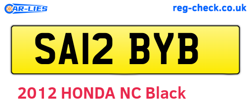 SA12BYB are the vehicle registration plates.