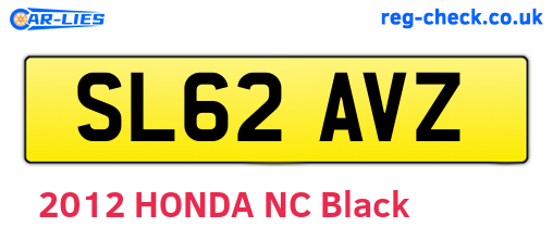 SL62AVZ are the vehicle registration plates.