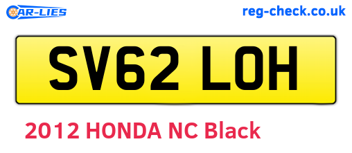 SV62LOH are the vehicle registration plates.