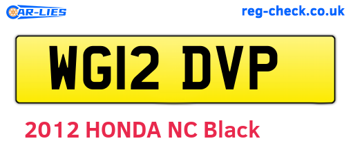 WG12DVP are the vehicle registration plates.