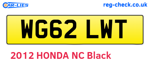 WG62LWT are the vehicle registration plates.