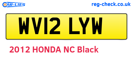 WV12LYW are the vehicle registration plates.