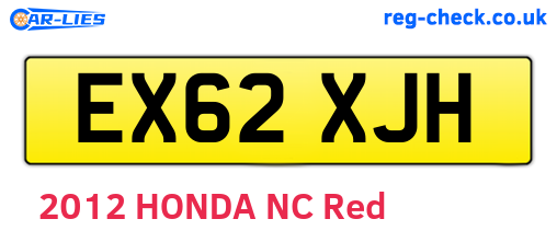 EX62XJH are the vehicle registration plates.