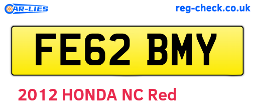 FE62BMY are the vehicle registration plates.