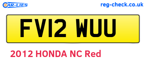 FV12WUU are the vehicle registration plates.