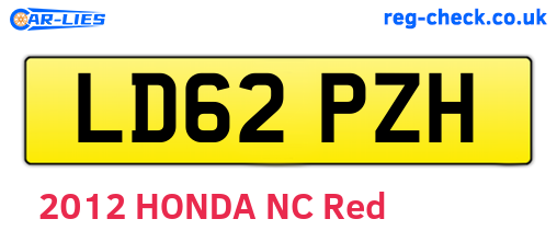 LD62PZH are the vehicle registration plates.