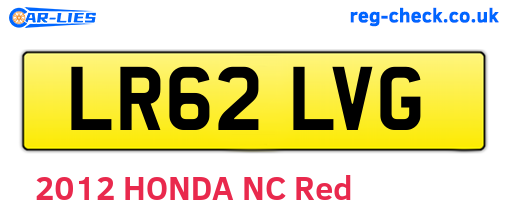 LR62LVG are the vehicle registration plates.