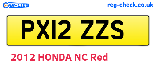 PX12ZZS are the vehicle registration plates.
