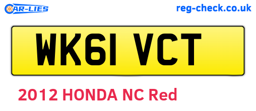 WK61VCT are the vehicle registration plates.