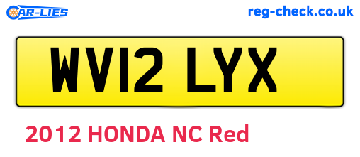 WV12LYX are the vehicle registration plates.