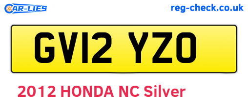 GV12YZO are the vehicle registration plates.