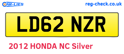 LD62NZR are the vehicle registration plates.