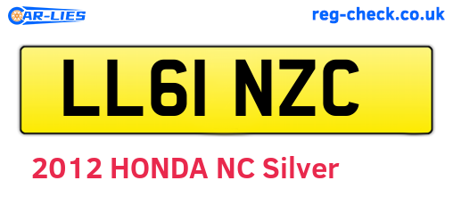 LL61NZC are the vehicle registration plates.