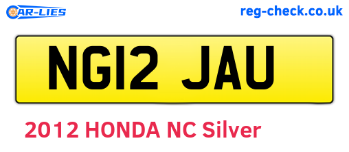 NG12JAU are the vehicle registration plates.