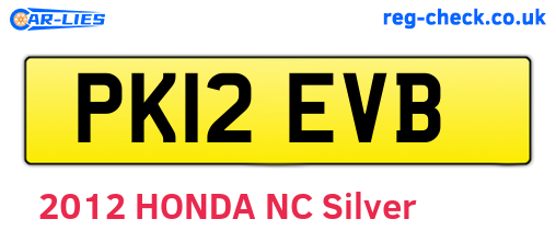 PK12EVB are the vehicle registration plates.