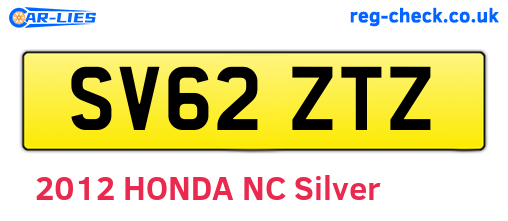 SV62ZTZ are the vehicle registration plates.