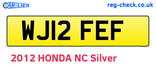 WJ12FEF are the vehicle registration plates.
