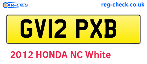 GV12PXB are the vehicle registration plates.