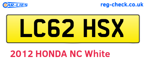 LC62HSX are the vehicle registration plates.