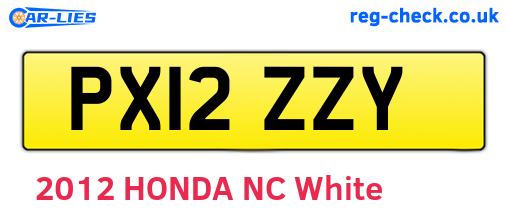 PX12ZZY are the vehicle registration plates.